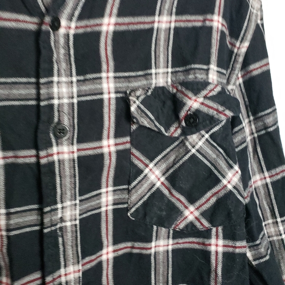 Coastal Black Button Down Flannel Shirt - Picture 4 of 7